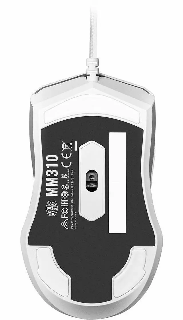 Alt view image 14 of 15 - cooler master mm310 gaming mouse white with adjustable 12,000 dpi optical sensor, ultraweave cable, ptfe feet and masterplus+ software (mm-310-wwol1)