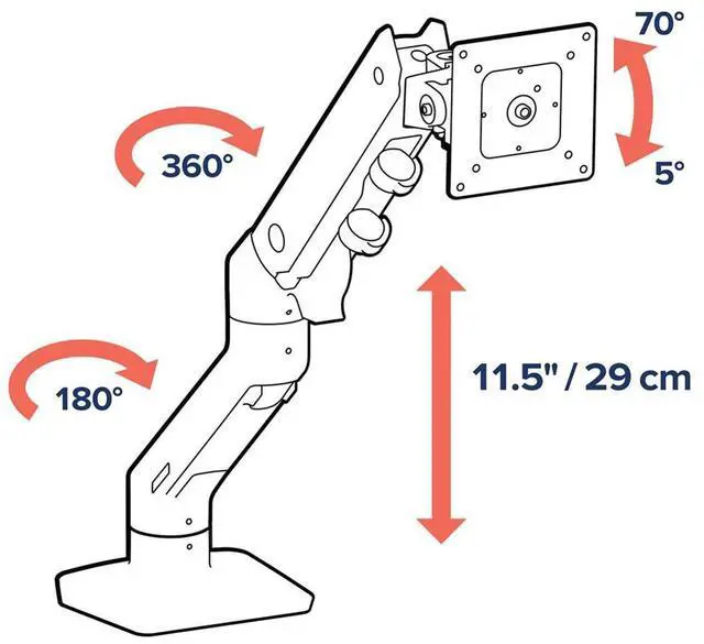 Alt view image 17 of 19 - HX DESK MNTR ARM MBK KIT BOW