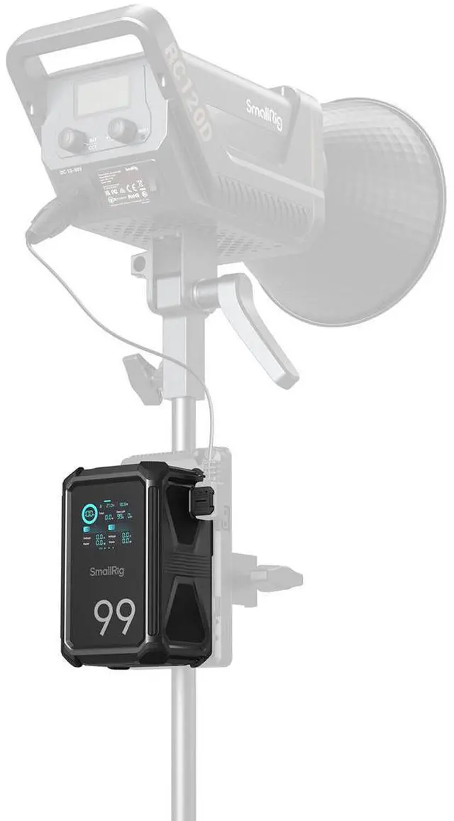 Alt view image 5 of 7 - SmallRig X99 99Wh 14.54V 6800mAh X-Touch Smart Triple-Proof Li-Ion V-Mount Battery