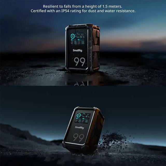 Alt view image 6 of 7 - SmallRig X99 99Wh 14.54V 6800mAh X-Touch Smart Triple-Proof Li-Ion V-Mount Battery