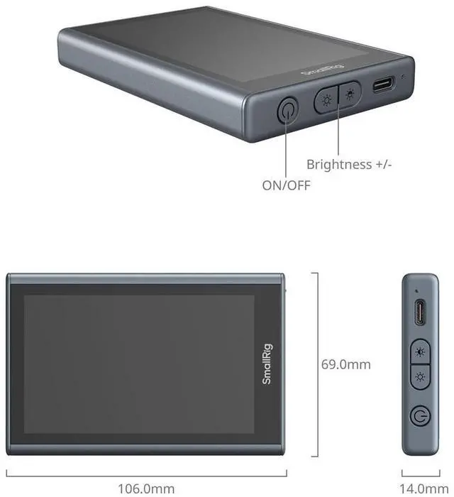 Alt view image 2 of 6 - SmallRig 3.9" Wireless Video Monitor for Phone, Black