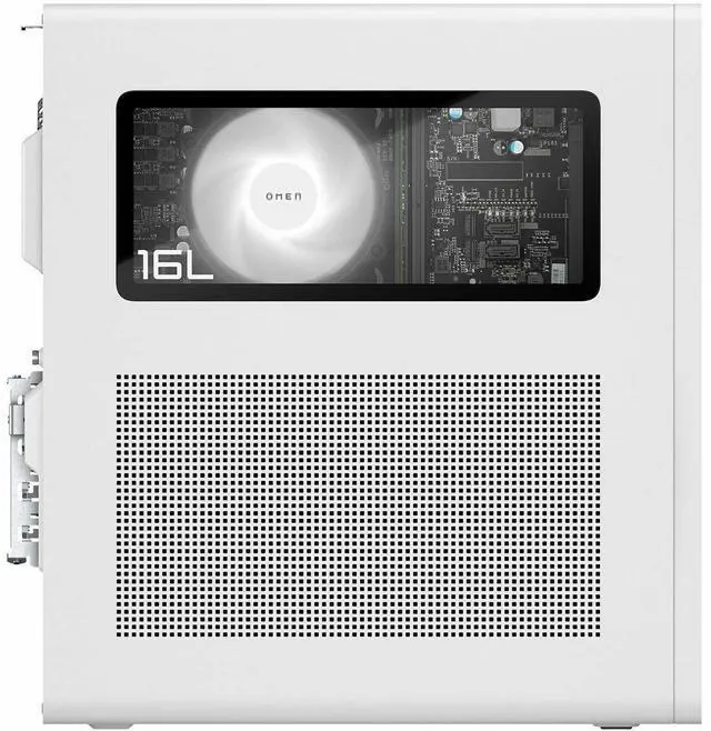 Alt view image 10 of 15 - HP OMEN 16L TG03-0010 Gaming Desktop Computer, AMD Ryzen 5 8400F 4.2GHz, 8GB RAM, 512GB SSD, NVIDIA GeForce RTX 3050 8GB, Windows 11 Home, Snow White