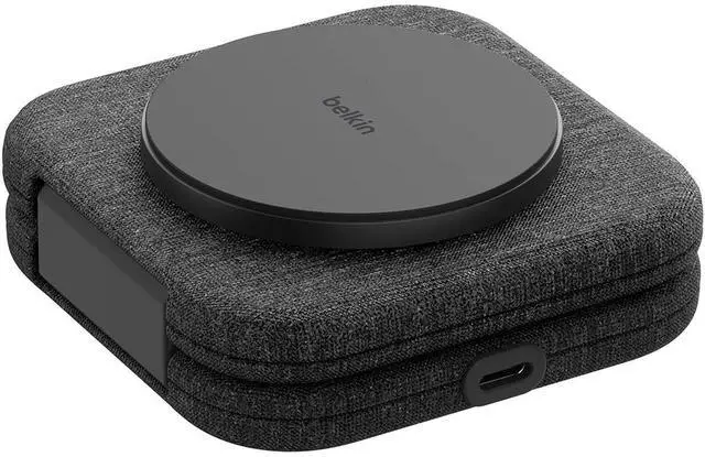 Alt view image 2 of 5 - Belkin BoostCharge Pro 15W 2-In-1 Magnetic Qi2 Charging Foldable Travel Pad, Black