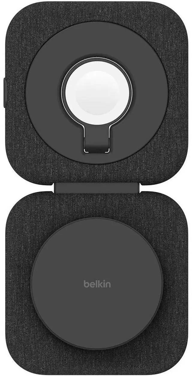 Alt view image 3 of 5 - Belkin BoostCharge Pro 15W 2-In-1 Magnetic Qi2 Charging Foldable Travel Pad, Black