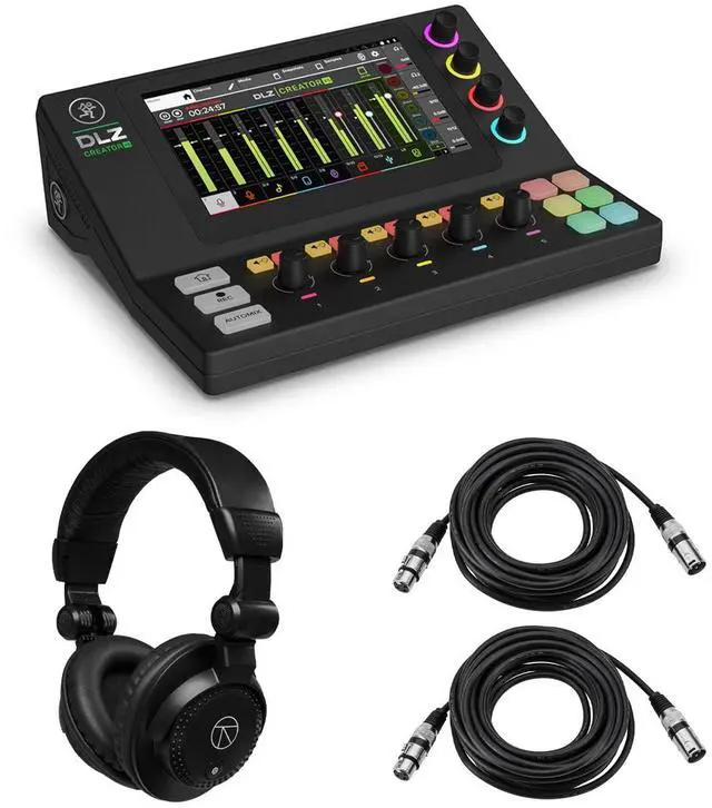 Main image of Mackie DLZ Creator XS Compact Adaptive Digital Mixer, Bundle with TAPH100 Headphones and 2x XLR Cables