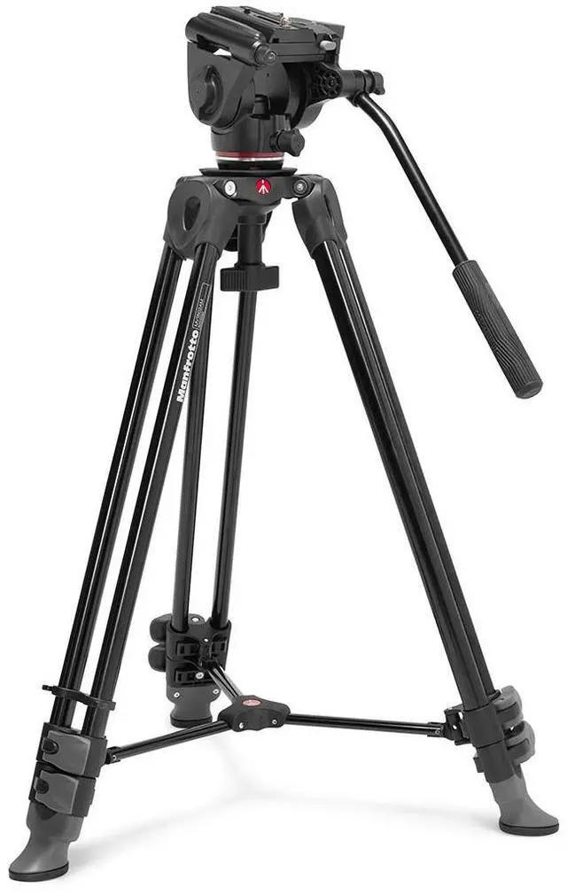 Main image of Manfrotto 500X Fluid Video Head with 3-Section Aluminum Telescopic Twin Leg Video Tripod
