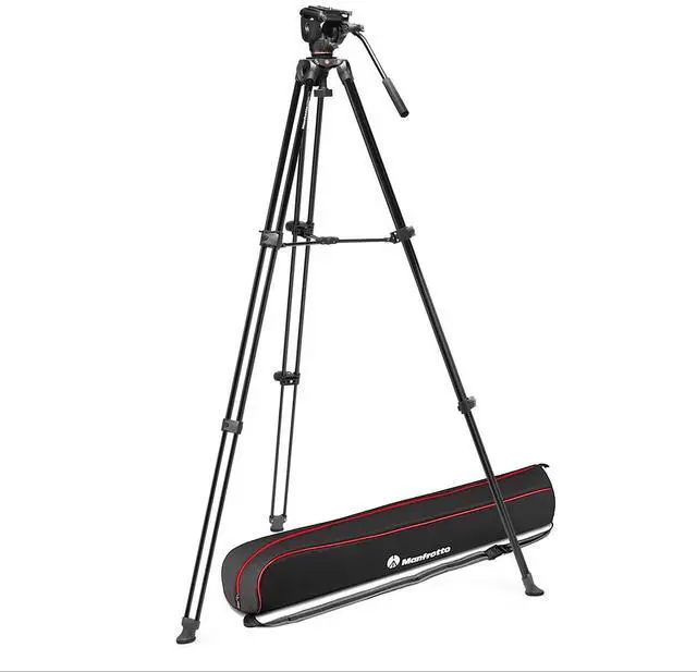 Alt view image 3 of 3 - Manfrotto 500X Fluid Video Head with 3-Section Aluminum Telescopic Twin Leg Video Tripod