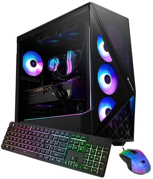Alt view image 8 of 14 - iBUYPOWER Slate 9 Black Gaming PC Desktop - AMD Ryzen 7 7800X3D - NVIDIA GeForce RTX 5060 8GB - 32GB DDR5 RGB - 2TB NVMe SSD - SBA7N5601