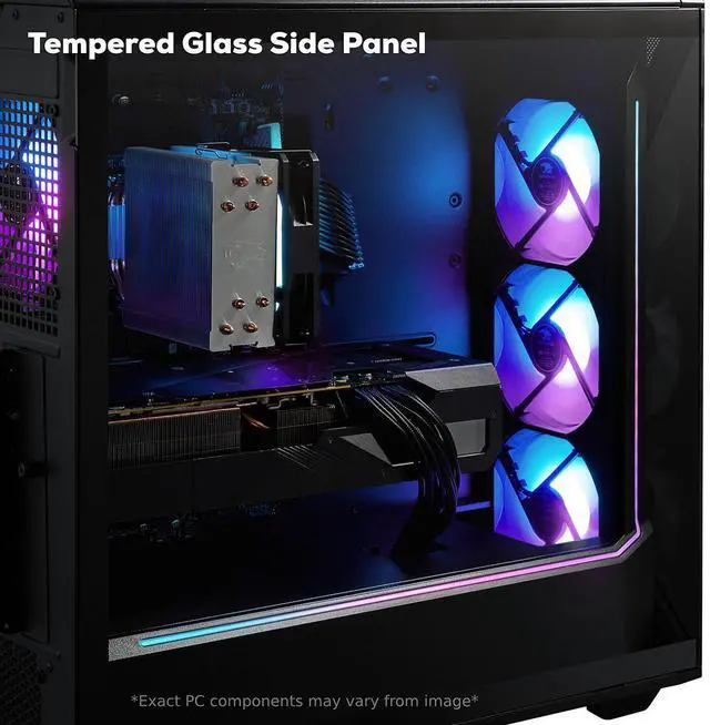 Alt view image 14 of 14 - iBUYPOWER Slate 9 Black Gaming PC Desktop - AMD Ryzen 7 7800X3D - NVIDIA GeForce RTX 5060 8GB - 32GB DDR5 RGB - 2TB NVMe SSD - SBA7N5601
