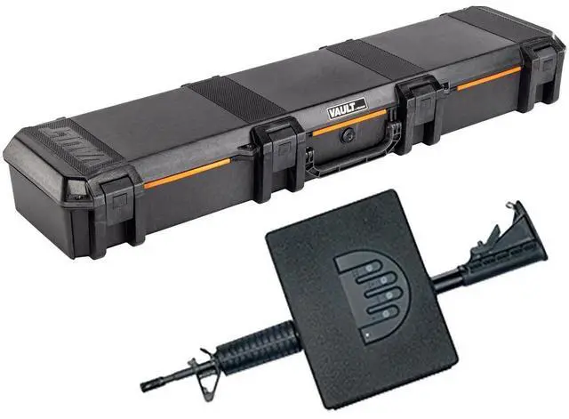 Main image of Pelican V770 Vault Single Scoped Rifle Case, Black, Bundle with GunVault AR 1000 Assault Rifle Vault