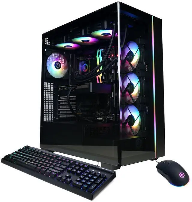 Main image of CyberPowerPC Gamer Supreme Liquid Cooled Gaming Desktop Computer, AMD Ryzen 9 9900X 4.4GHz, 32GB RAM, 2TB SSD, NVIDIA GeForce RTX 5060 Ti 16GB, Windows 11 Home, Black