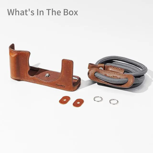 Alt view image 2 of 7 - SmallRig Leather Half Case Kit for Fujifilm X-E5 Camera, Brown