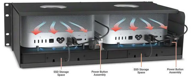 Alt view image 3 of 3 - Sonnet RackMac Studio Pro 3U Rackmount Enclosure