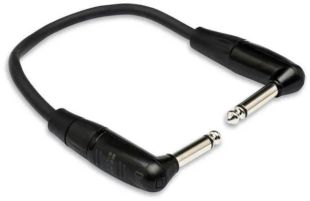Alt view image 3 of 6 - hosa hgtr001rr rean right angle pro guitar patch cable, 12 inch