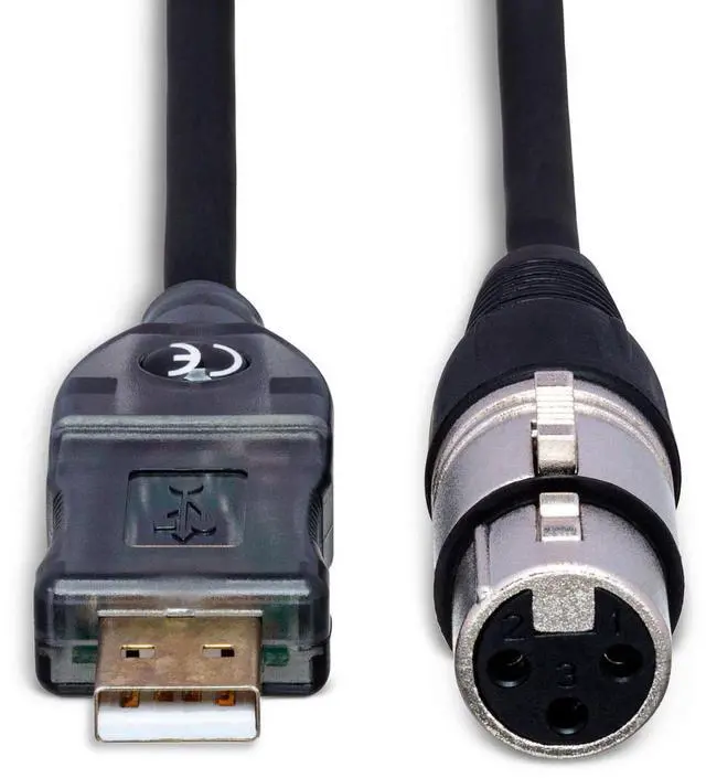Alt view image 9 of 9 - Hosa Tracklink Microphone to USB Interface, XLR3F to USB Type A, 10 ft