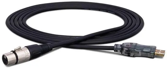 Alt view image 6 of 9 - Hosa Tracklink Microphone to USB Interface, XLR3F to USB Type A, 10 ft