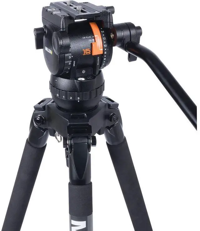 Alt view image 7 of 7 - Miller CX2 Fluid Head with Toggle 3-Section Aluminum Alloy Tripod and On Ground Spreader