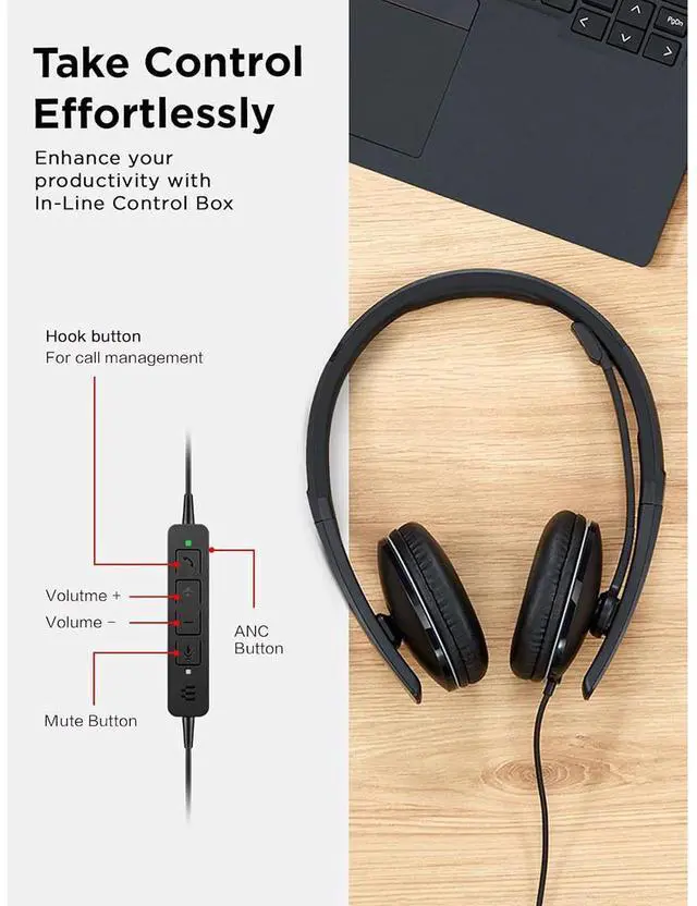Alt view image 14 of 14 - Lenovo Wired ANC Headset Gen 2 (UC)