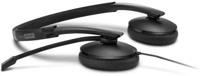 Alt view image 20 of 20 - Lenovo Wired VoIP Headset (Teams) - Stereo - USB Type C - Wired - 2.2 Kilo Ohm - 20 Hz - 20 kHz - Over-the-head - Binaural - Ear-cup - 5.86 ft Cable - Noise Cancelling Microphone - Black