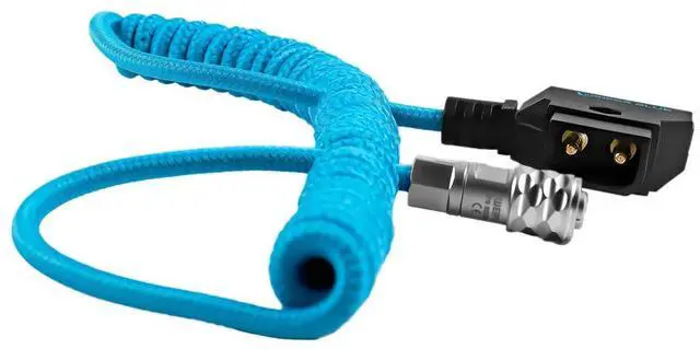 Alt view image 2 of 4 - Kondor Blue Coiled D-Tap to BMPCC 4K/6K Power Cable, Blue #KB-WEIPUBM4KCOIL-FBM