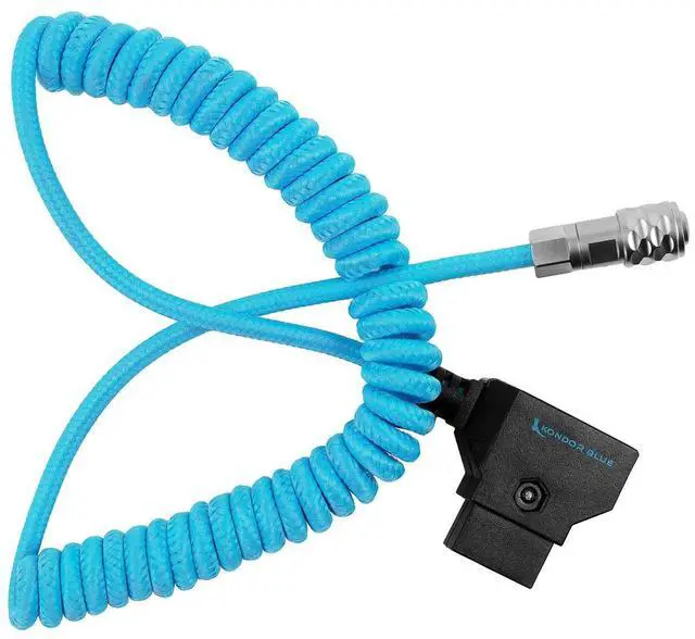 Alt view image 4 of 4 - Kondor Blue Coiled D-Tap to BMPCC 4K/6K Power Cable, Blue #KB-WEIPUBM4KCOIL-FBM