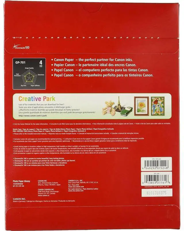 Alt view image 15 of 16 - Canon Glossy Photo Paper GP-701 Inkjet Print 8 1/2" x 11" - Glossy - 100 Sheet
