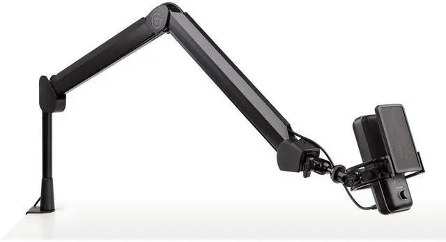 Alt view image 16 of 20 - Elgato Wave Mic Arm – Swivel Suspension Boom, Hidden Cable Channels, Versatile Desk clamp, counterweight, 1/4“-3/8“-5/8“ mic mounts, Studio, Broadcast, Streaming, Work from Home, Professional mic arm