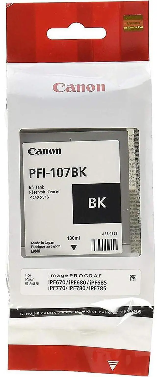 Alt view image 4 of 4 - Canon 2X PFI-107 130ml Ink Tank for Canon iPF680/685/780/785, Black