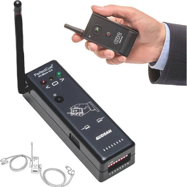 Alt view image 2 of 4 - DSAN PerfectCue Micro Ultra Compact Cue Light Remote Presentation Controller with PC-AS2 2-Button Wireless Transmitter