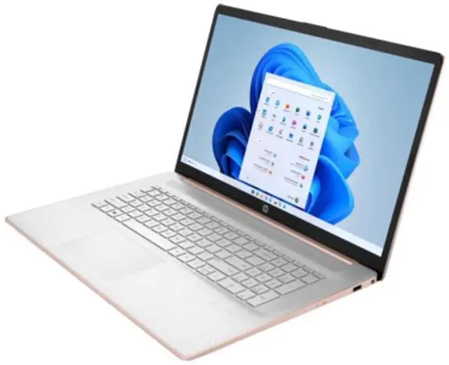 Alt view image 3 of 6 - HP 17-cn0514nr 17.3" HD+ Laptop, Intel Celeron N4500 1.1GHz, 4GB RAM, 256GB SSD, Windows 11 Home S Mode, Pale Gold Rose/Natural Silver
