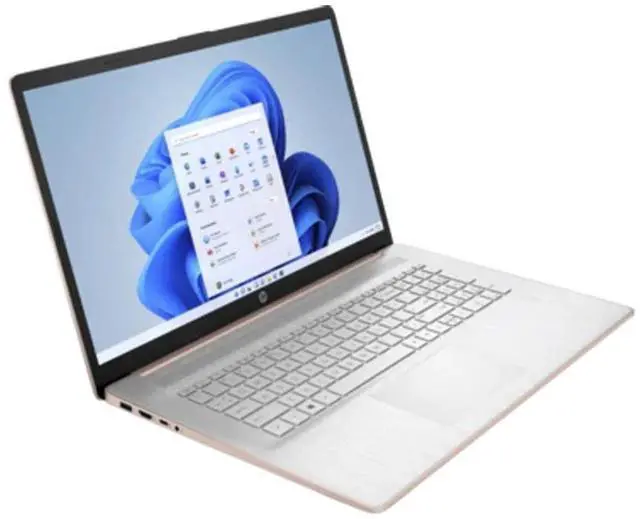 Alt view image 4 of 6 - HP 17-cn0514nr 17.3" HD+ Laptop, Intel Celeron N4500 1.1GHz, 4GB RAM, 256GB SSD, Windows 11 Home S Mode, Pale Gold Rose/Natural Silver