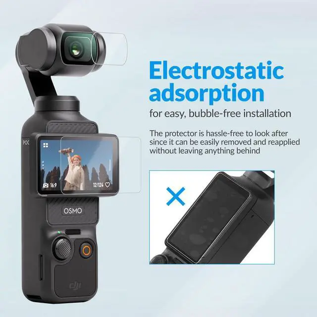 Alt view image 6 of 7 - Aries Screen Protector for DJI Osmo Pocket 3 Creator Combo