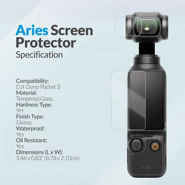 Alt view image 7 of 7 - Aries Screen Protector for DJI Osmo Pocket 3 Creator Combo