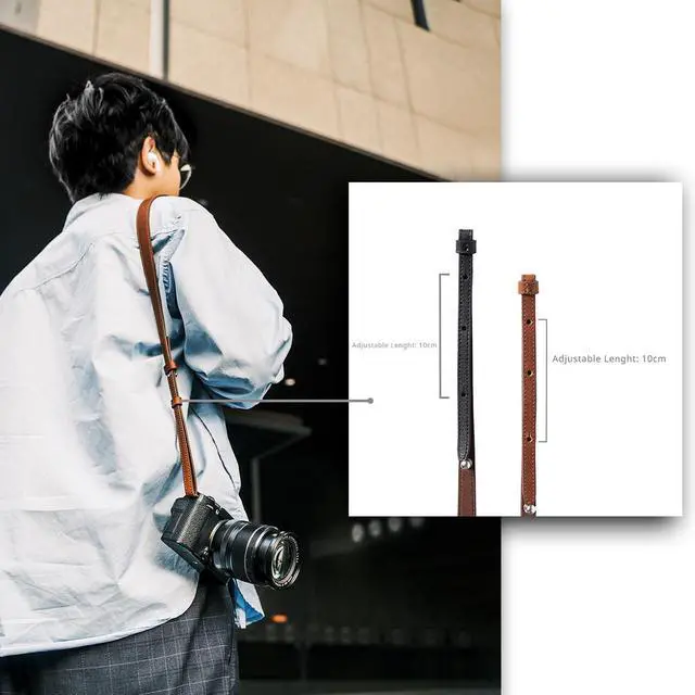 Alt view image 5 of 7 - SmallRig Universal Leather Camera Shoulder Strap, Brown