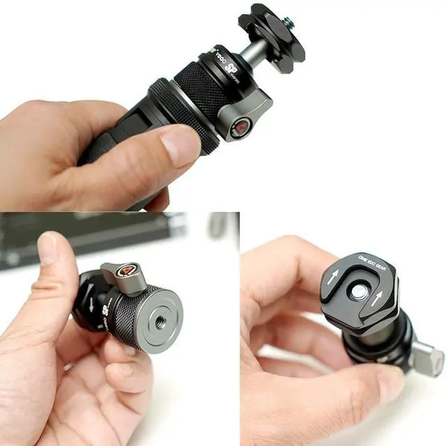 Alt view image 3 of 7 - AndyCine Mini Ball Head with Cold Shoe Adapter to 1/4"-20 Mount