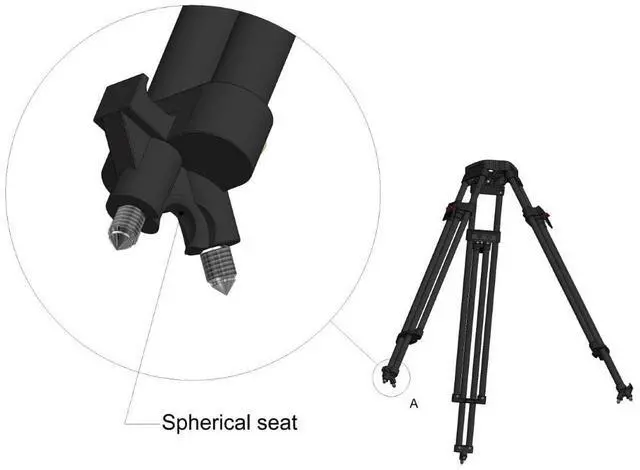 Alt view image 5 of 5 - Cartoni H601 2-Section Heavy-Duty Aluminum Tripod Legs with 100mm Bowl