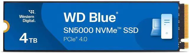 Main image of WD Blue SN5000 4TB NVMe PCIe Gen4 x4 M.2 Internal SSD