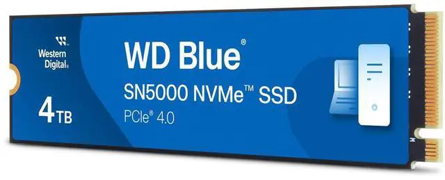 Alt view image 2 of 7 - WD Blue SN5000 4TB NVMe PCIe Gen4 x4 M.2 Internal SSD