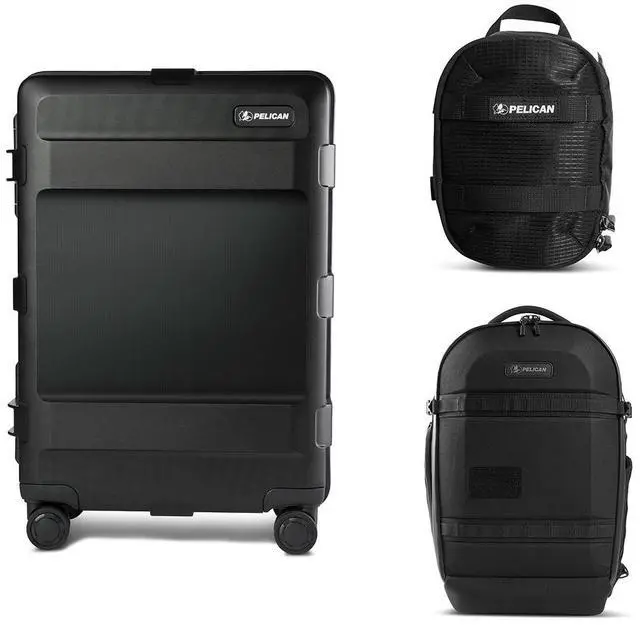Main image of Pelican ATX 25" Waterproof Wheeled Check-In Hard Travel Case, Bundle with PX25 25L Travel Backpack and PCS ModPak Small Packing Cube, Black
