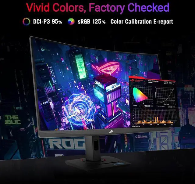 Alt view image 4 of 8 - ASUS ROG Strix 27” 1440P USB-C Curved HDR Gaming Monitor (XG27WCMS) - QHD, 280Hz, 1ms, Fast VA, Extreme Low Motion Blur Sync, FreeSync Premium, DisplayWidget, Tripod Socket, AI Gaming