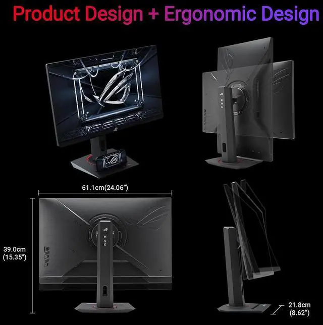 Alt view image 7 of 8 - ASUS ROG Strix 27” 1440P USB-C Curved HDR Gaming Monitor (XG27WCMS) - QHD, 280Hz, 1ms, Fast VA, Extreme Low Motion Blur Sync, FreeSync Premium, DisplayWidget, Tripod Socket, AI Gaming