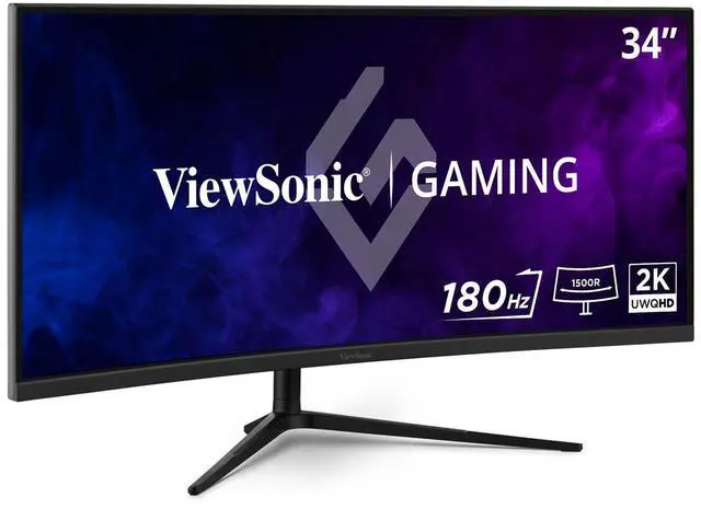 Alt view image 16 of 20 - ViewSonic VX3418C-2K 34 Inch UltraWide QHD 1440p Curved Gaming Monitor with 180Hz, 1ms, 21:9, Advanced Ergonomics, FreeSync Premium, HDR10, HDMI, and DisplayPort Inputs