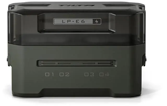 Alt view image 2 of 7 - Tilta 4-Channel Portable Charging Station for LP-E6 Battery, Green