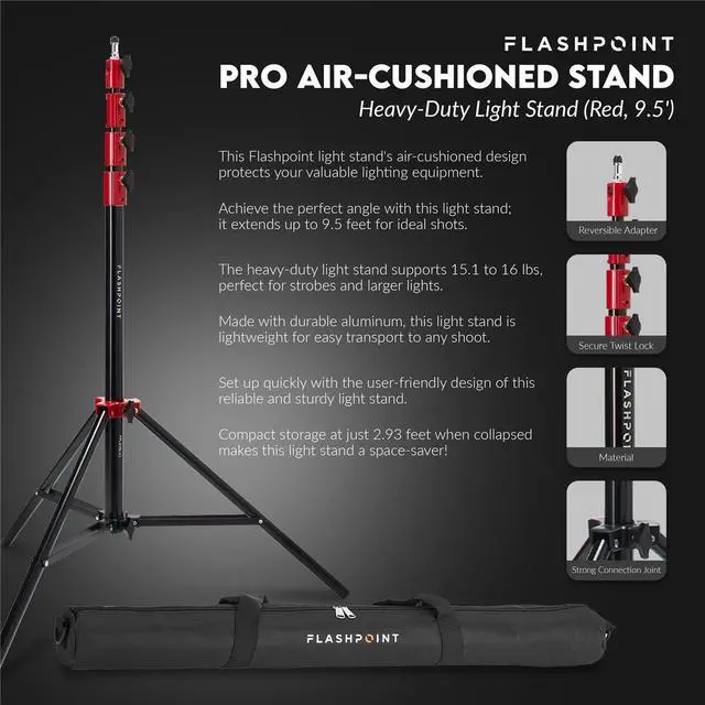 Alt view image 5 of 7 - Great Video Maker SD2005 200W Daylight LED Video Spotlight, Bundle with ParaSnap 36" Softbox and 9.5' Pro Light Stand V2