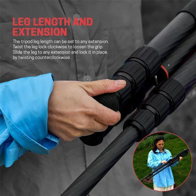 Alt view image 6 of 7 - 3Pod 3Pod Everest T5 4-Section Carbon Fiber Tripod #3P-CF-ES-T5