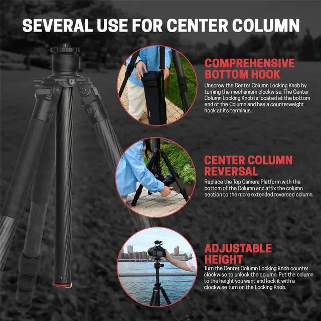 Alt view image 4 of 7 - 3Pod 3Pod Everest T5 4-Section Carbon Fiber Tripod #3P-CF-ES-T5