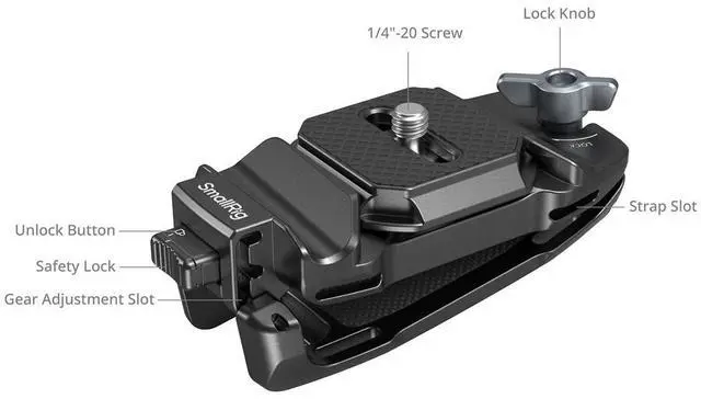 Alt view image 4 of 7 - SmallRig Camera Clip with Quick Release Mount Plate