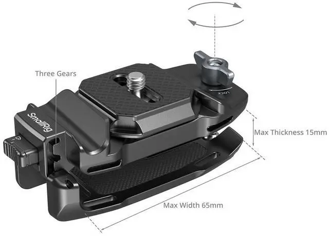 Alt view image 6 of 7 - SmallRig Camera Clip with Quick Release Mount Plate