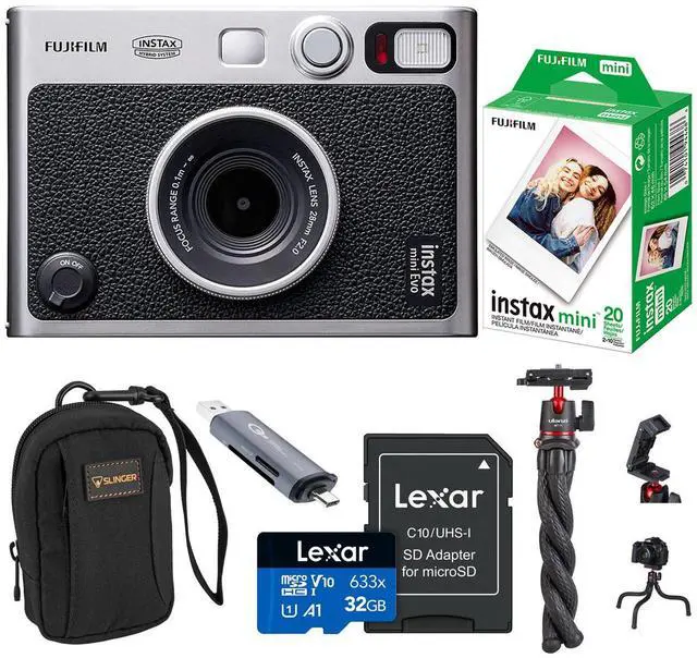 Main image of Fujifilm Instax Mini Evo Instant Film Camera, Black + Accessories Kit