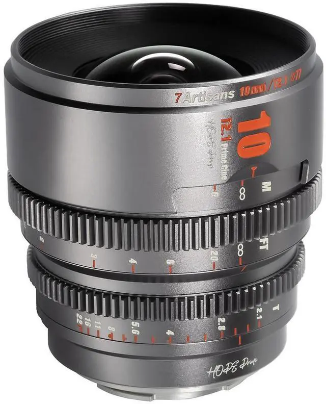 Alt view image 3 of 7 - 7artisans 7Artisans Hope Series 10mm T2.1 Cinema Lens for Canon EOS-R Mount, Titanium Gray